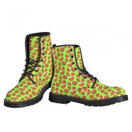 Watermelon Boots, Watermelon Fruit Leather Boots,..