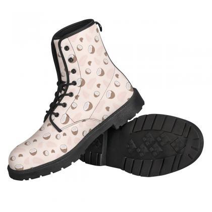 Coconut Boots, Coco Fruit Leather Boots, Pink..
