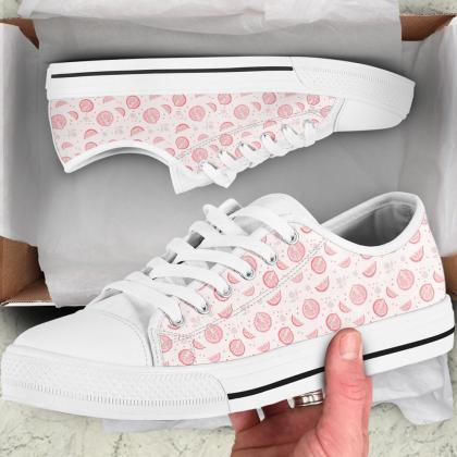 Pomegranate Low Top Shoes, Custom Fruits Shoes,..