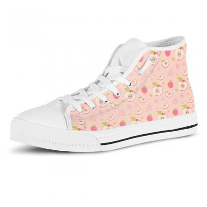 Apple High Top Shoes, Fruit Shoes, Women Sneakers,..