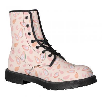 Guava Boots, Guava Fruit Leather Boots, Pink Guava..