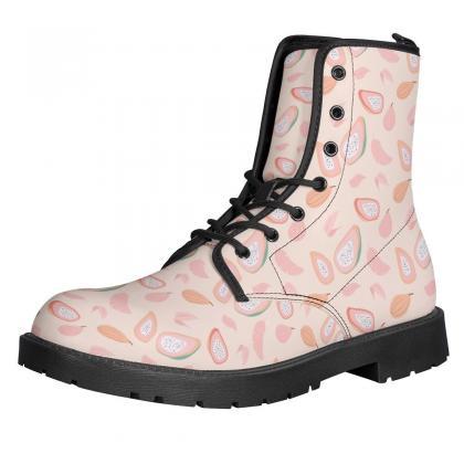 Guava Boots, Guava Fruit Leather Boots, Pink Guava..