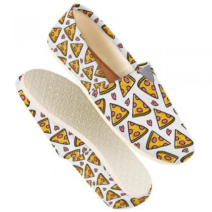 Pizza Casual Shoes, Kawaii Women Casual Shoes, Big..
