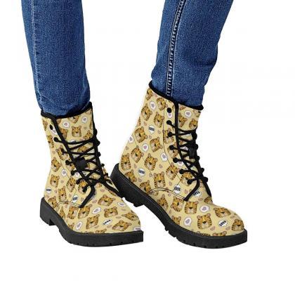 Tiger Boots, Kawaii Leather Boots, Handcrafted..
