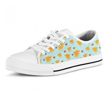 Cute Chicken Low Top Shoes, Custom Chick Shoes,..