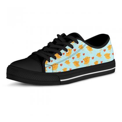 Cute Chicken Low Top Shoes, Custom Chick Shoes,..