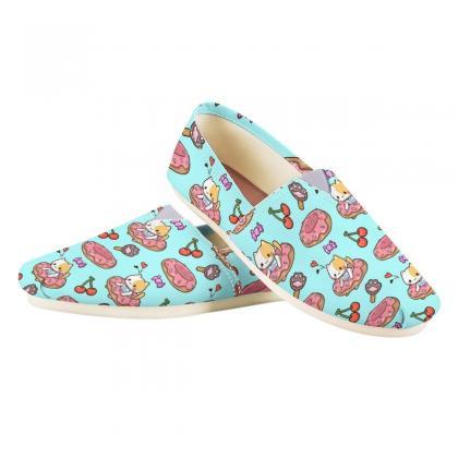 Cute Cat Custom Casual Shoes, Women Casual Shoes,..