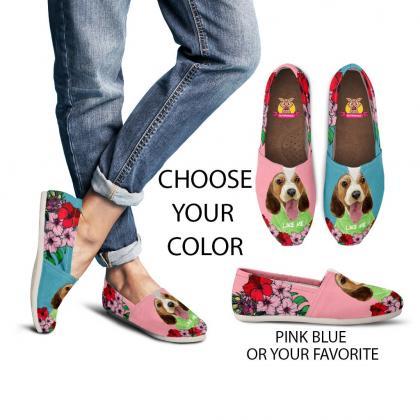 Beagle Casual Women Shoes, Custom Picture, Beagle..