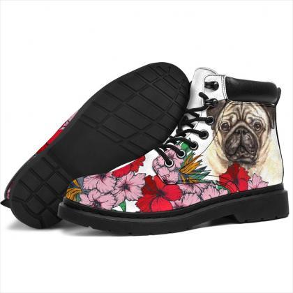 Pug Boots, Pug Lovers, Custom Picture, Animal..