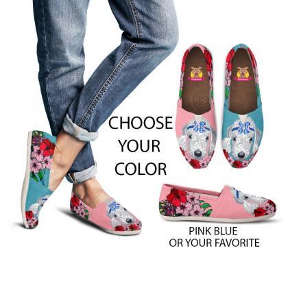 Bedlington Terrier Casual Women Shoes, Custom..