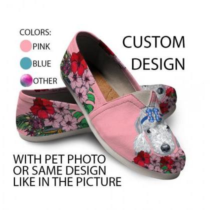Bedlington Terrier Casual Women Shoes, Custom..