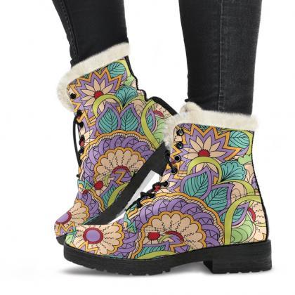 Zen Boots Handcrafted Women Boots, Vegan Leather..