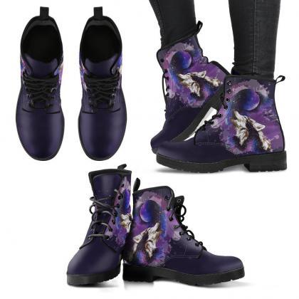 Wolf And Moon Boots Handcrafted Women Boots,..