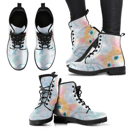Watercolor Cat Boots Handcrafted Women Boots,..