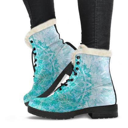 Mandala Winter Boots Handcrafted Women Boots,..