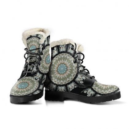 Mandala Winter Boots Handcrafted Women Boots,..