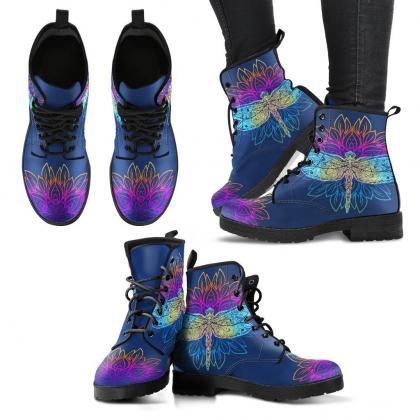 Lotus Dragonfly Boots Handcrafted Women Boots,..