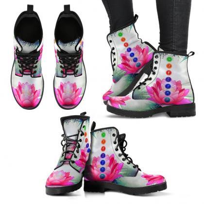 Lotus And Chakra Boots Handcrafted Women Boots,..