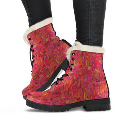 Henna Winter Boots Handcrafted Women Boots, Vegan..