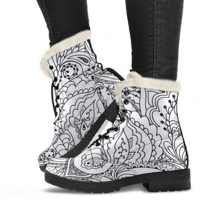Flower Handcrafted Winter Boots Handcrafted Women..