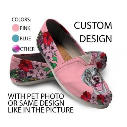 Weimaraner Shoes, Custom Picture, Dog Lovers,..