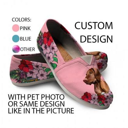 Vizsla Shoes, Custom Picture, Dog Lovers, Animal..