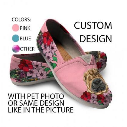 Shar Pei Shoes, Custom Picture, Dog Lovers, Animal..