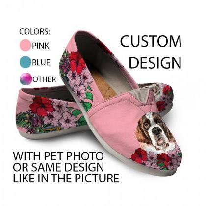 Saint Bernard Shoes, Custom Picture, Dog Lovers,..