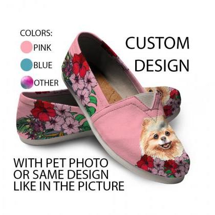 Pomeranian Shoes, Custom Picture, Dog Lovers,..