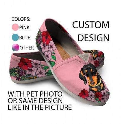Dachshund Dog Women Shoes, Custom Picture, Dog..