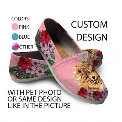 Rough Collie Dog Women Shoes, Custom Picture, Dog..