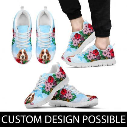 Basset Hound Sneakers Custom Picture, Basset Hound..