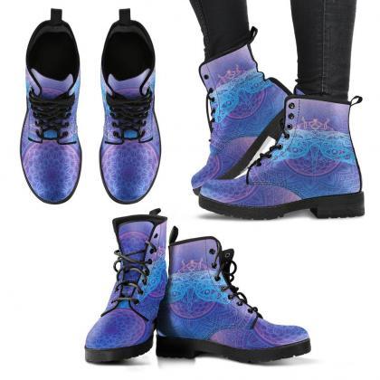 Dragonfly Mandala Boots Handcrafted Women Boots,..