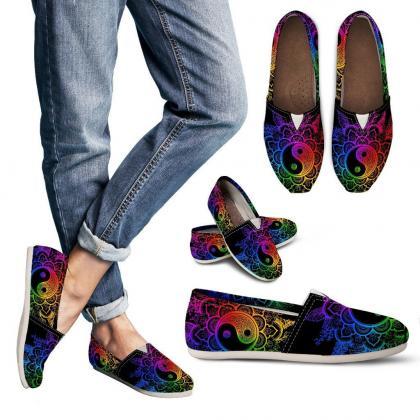 Colorful Yinyang Slip Ons Casual Women Shoes,..