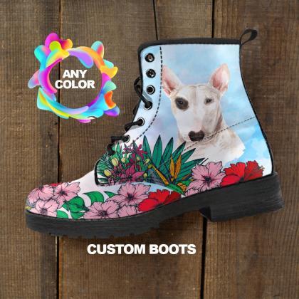 Bull Terrier Boots, Bull Terrier Lovers, Custom..