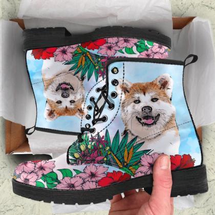Akita Inu Boots, Akita Lovers, Custom Picture,..