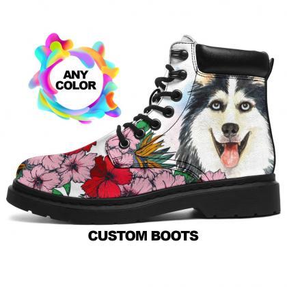 Husky Boots, Siberian Husky Lovers, Custom..