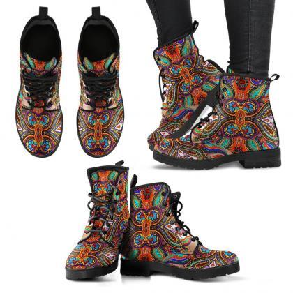 Colorful Paisley Boots Handcrafted Women Boots,..