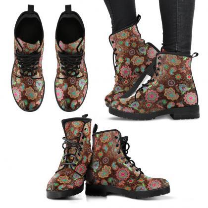 Colorful Mandala Boots Handcrafted Women Boots,..