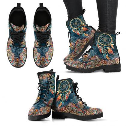 Colorful Dreamcatcher Boots Handcrafted Women..