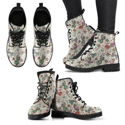 Colorful Butterfly Boots Handcrafted Women Boots,..