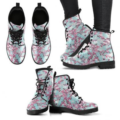 Cherry Blossom Boots Handcrafted Women Boots,..