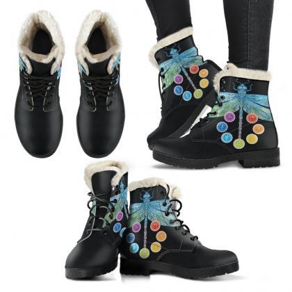 Ohm Mandala Fractal Handcrafted Winter Boots..