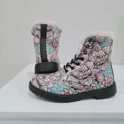Lotus And Blue Handcrafted Winter Boots..