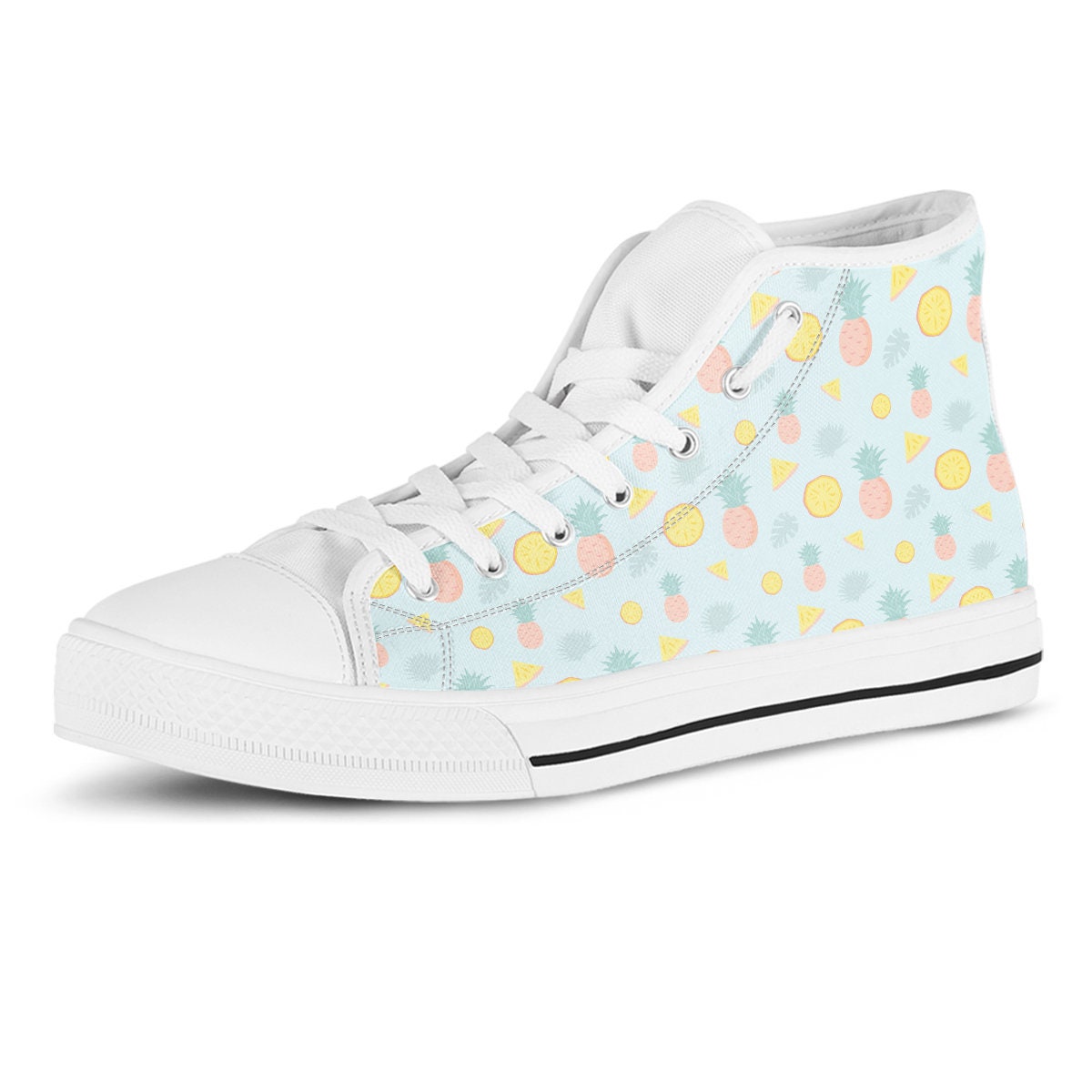 Pineapple High Top Shoes, Fruit Shoes, Women Sneakers, Cute Sneakers, Kids Sneakers, Women, Men Or Kids Sneakers, Pineapple Sneakers