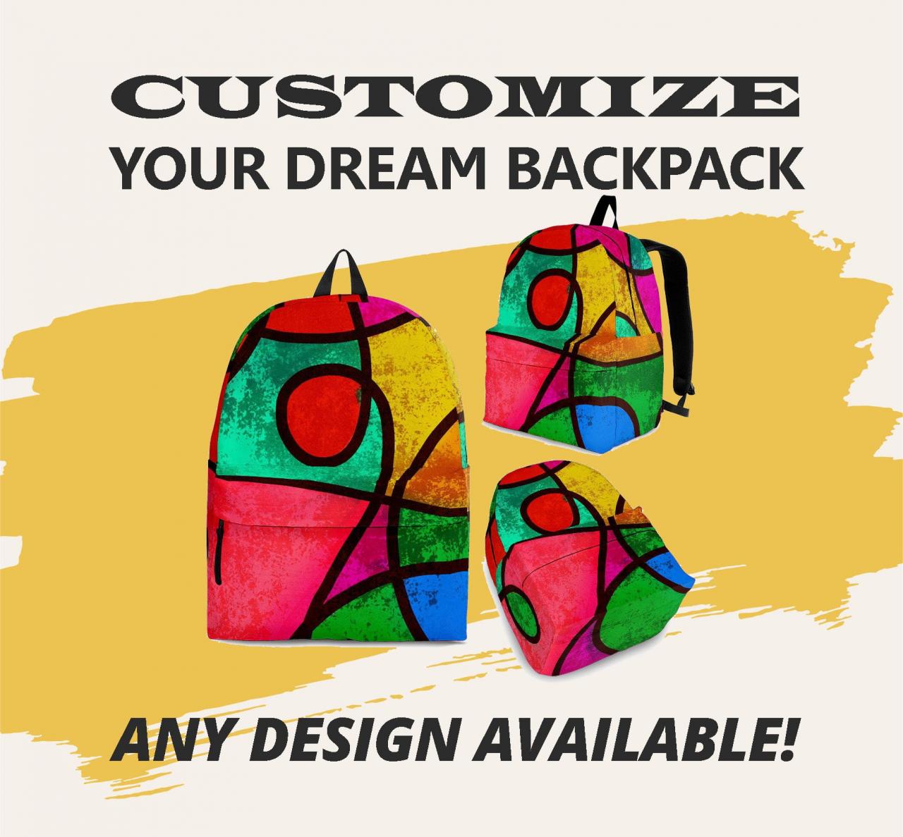Boho - Backpack, Custom Design, Custom Backpack ,made To Order, Handmade