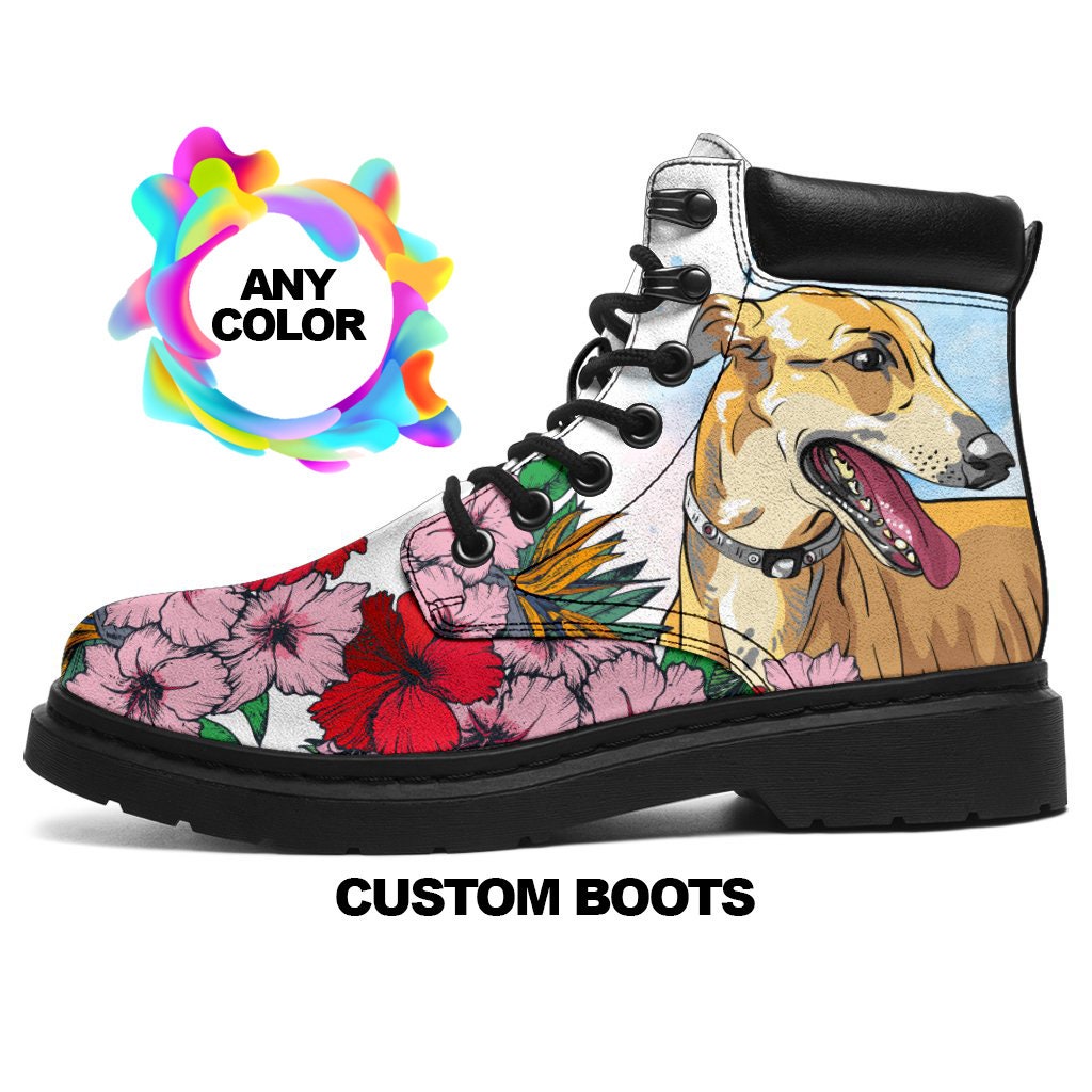 Greyhound Boots, Greyhound Lover Custom Picture, Animal Lovers, Women Boots