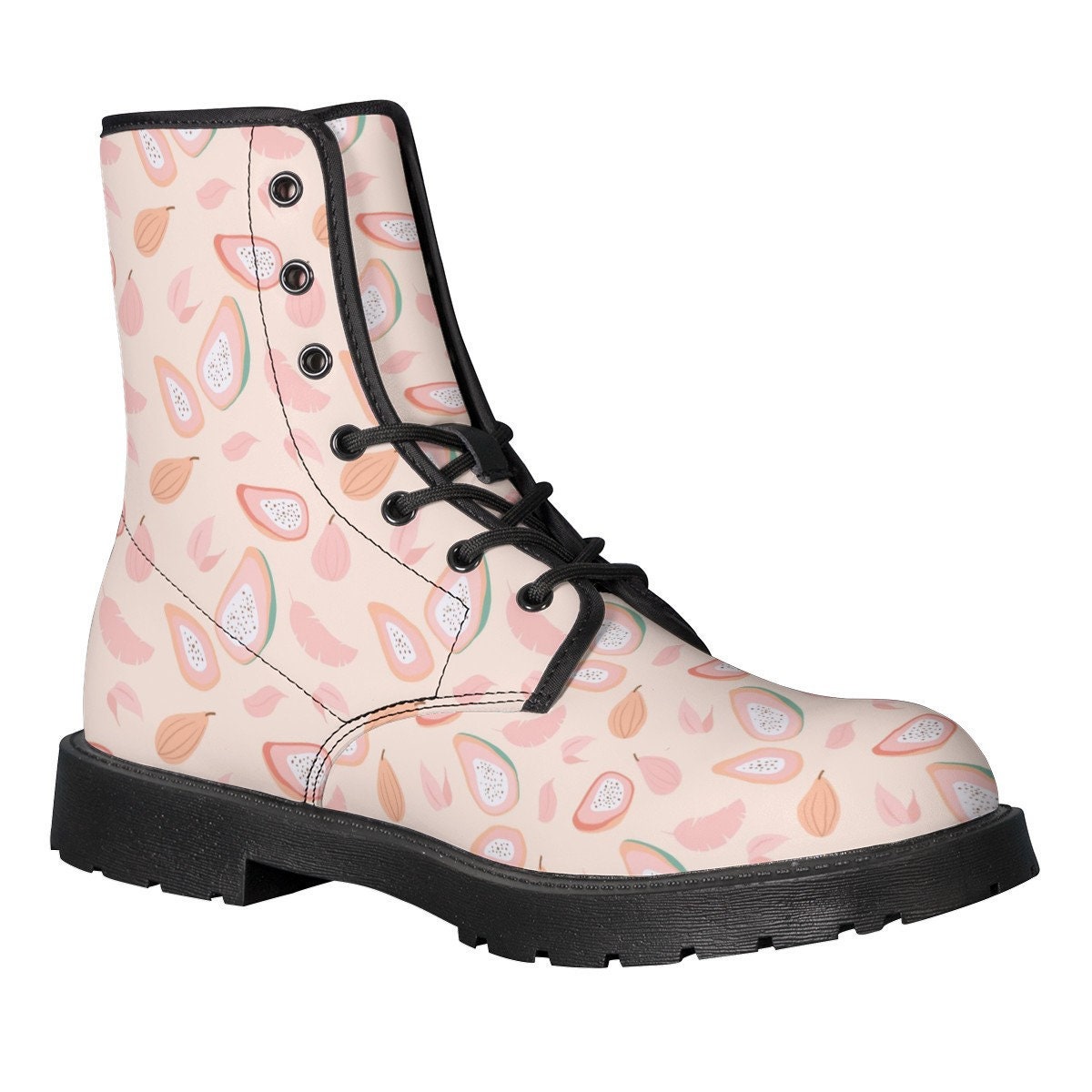 Guava Boots, Guava Fruit Leather Boots, Pink Guava Boots, Women Girl Gift, Classic Boot