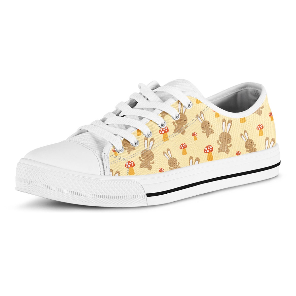 Cute Rabbit Low Top Shoes, Custom Bunny Shoes, Women Sneakers, Cute Sneakers, Kids Sneakers, Women, Men Or Kids Sneakers
