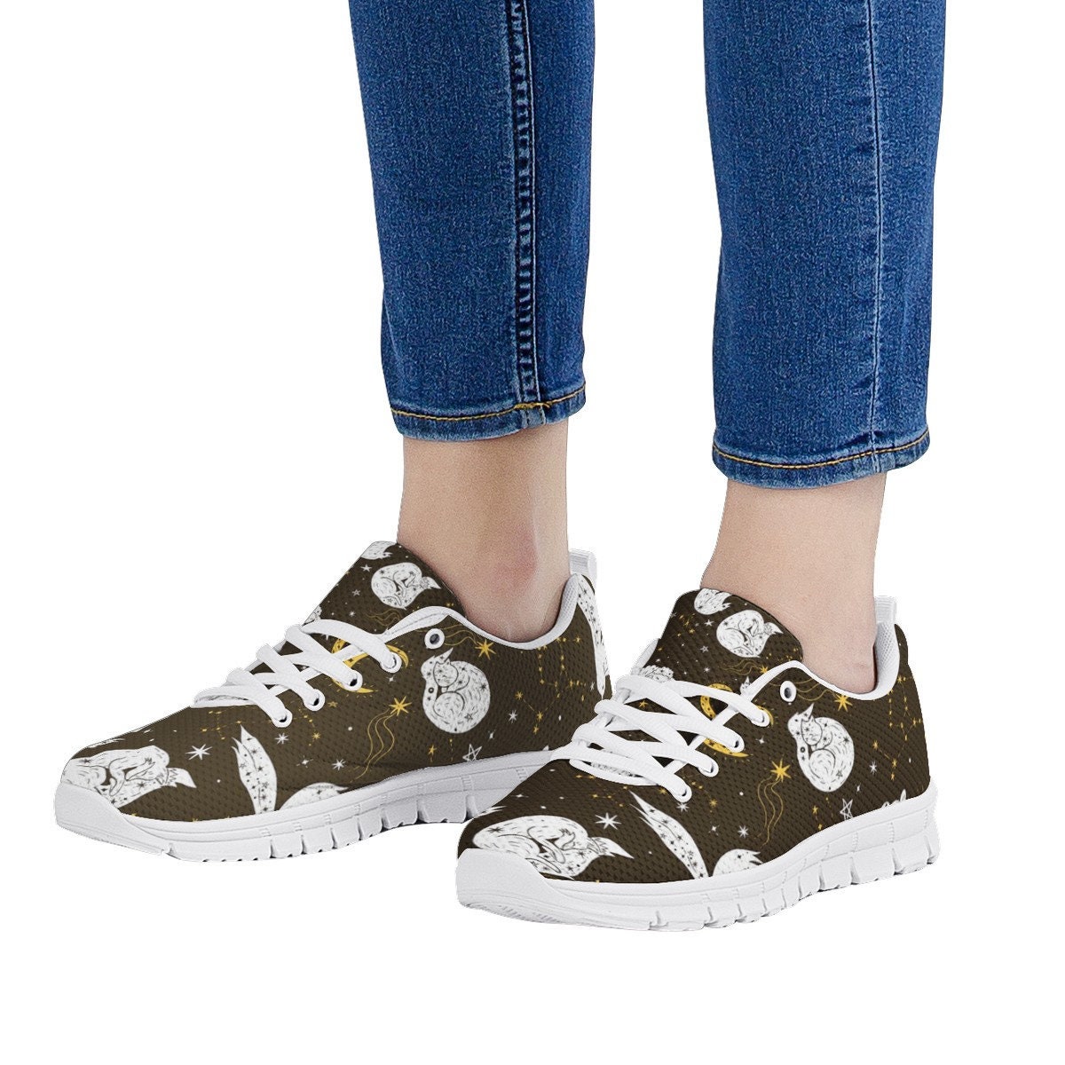Constellation shoes, Andromeda Shoes, Women Owl Sneakers, Cute sneakers, Owl sneakers, women, men or kids sneakers